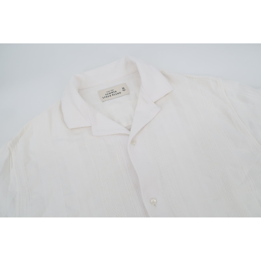 Abercrombie & Fitch Linen Blend Button Up Camp Shirt Mens Medium Beach Summer